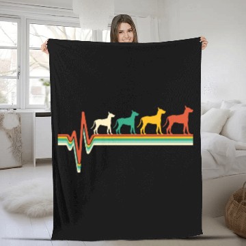 Discover Great dane retro heartbeat Fleece Blankets