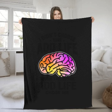 Discover Embrace Neurodiversity With ADD Awareness Humor Fleece Blankets