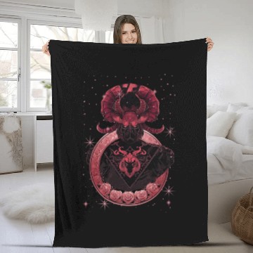 Discover Dark samurai or devil in red and black colors Fleece Blankets