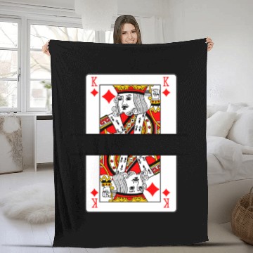 Discover Playing card king of diamonds with banner space Fleece Blankets