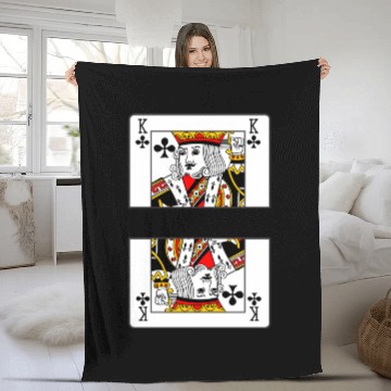 Discover Playing card clover king with banner space Fleece Blankets
