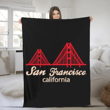 Discover San Francisco California Fleece Blankets