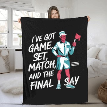 Discover Tennis Umpire Ref Sports Game Official Referee Fleece Blankets