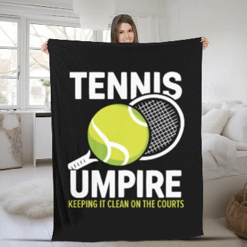 Discover Tennis Umpire Ref Sports Game Official Referee Fleece Blankets