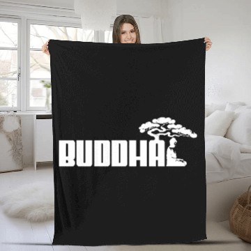 Discover Buddha Sport Logo White Fleece Blankets
