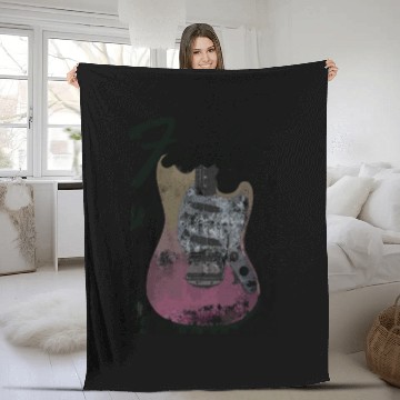 Discover Grunge Cheetah Print Electric Guitar Fleece Blankets