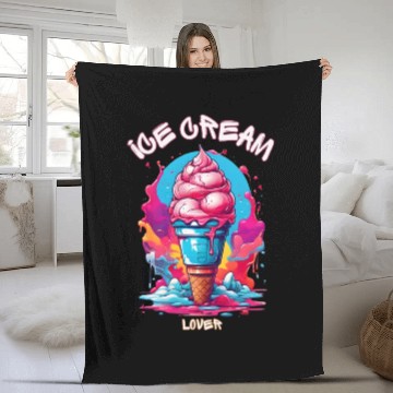 Discover ice cream lover Fleece Blankets