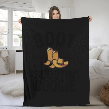 Discover Boot Scootin' Boogie Funny Country Music Yeehaw Fleece Blankets