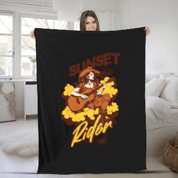 Discover Sunset Rider Fleece Blankets