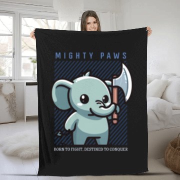 Discover Born To Fight Elephant Fleece Blankets