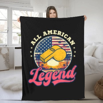 Discover 4th Of July PE Teacher All American Legend Fleece Blankets