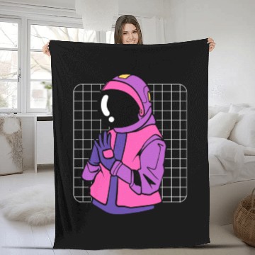 Discover Cyberpunk Astronaut Digital Artist Fleece Blankets