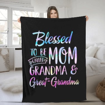 Discover Blessed To Be Called Mom Grandma Mothers Day Fleece Blankets
