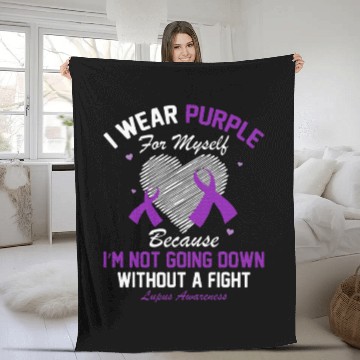 Discover I Wear Purple For Myself Lupus Awareness Heart Fleece Blankets