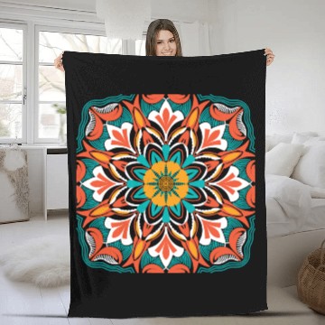 Discover Floral and stripes pattern Fleece Blankets