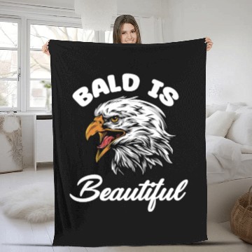 Discover Bald Is Beautiful Funny Bearded Hairstylist Fleece Blankets