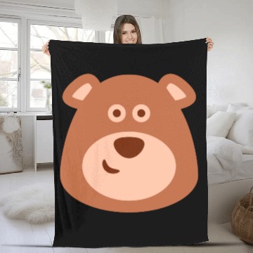 Discover Cute Smiling Bear, Funny, Cartoon Fleece Blankets