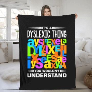 Discover Reading Disorder Design for a Dyslexia Warrior Fleece Blankets