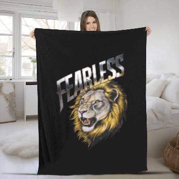Discover Fearless lion ,Lionhearted Embrace the Fearless Fleece Blankets