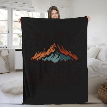 Discover Faith Can Move Mountains Matthew 17:20 Retro Fleece Blankets