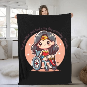 Discover Gym girl leg day not disabled Fleece Blankets