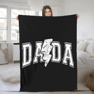 Discover Dada Lightning Bolt Checkered Father's Day Fleece Blankets