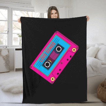 Discover Colorful cassette tape with love songs Fleece Blankets