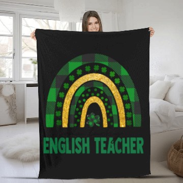 Discover One Lucky English Teacher Rainbow St Patricks Day Fleece Blankets