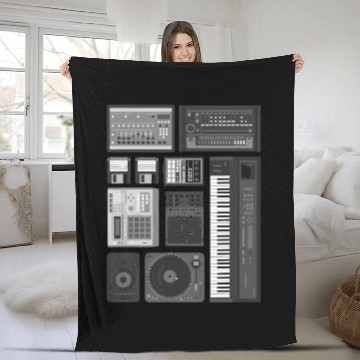 Discover Old School Hip Hop Rap Music Beat Maker Fleece Blankets