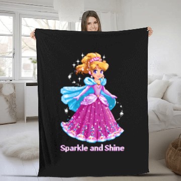 Discover Pixel Art Anime Princess Fleece Blankets