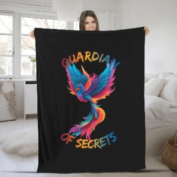 Discover Colorful bird with open wings Fleece Blankets