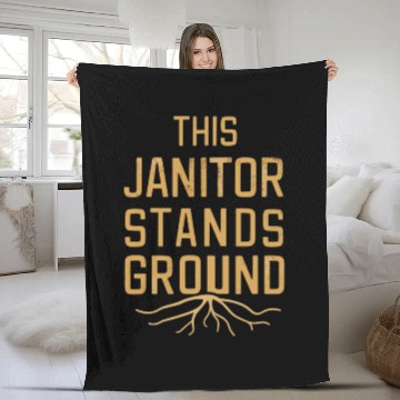 Discover School Custodian School Staff Janitor Fleece Blankets