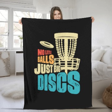 Discover No Little Balls Just Big Discs Frisbee Disc Golf Fleece Blankets