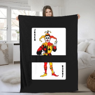 Discover Playing card Joker banner Fleece Blankets