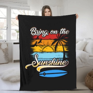 Discover Bring on the Sunshine! Text Design Fleece Blankets
