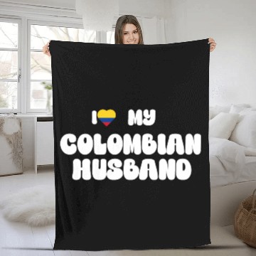 Discover i love my colombian husband Fleece Blankets