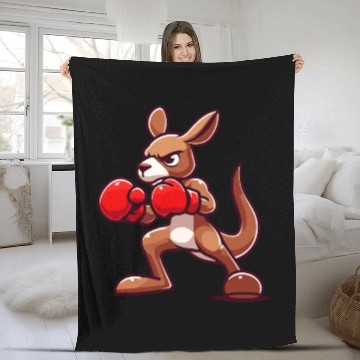 Discover Ring Champ Kangaroo: Boxing Bound Fleece Blankets