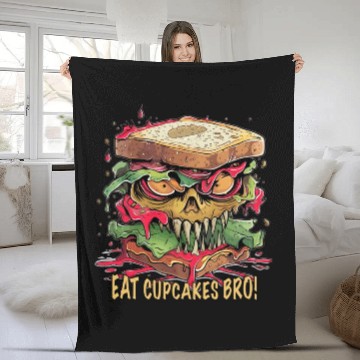 Discover Eat Cupcakes Bro Streetfood - Sandwich Monster Fleece Blankets
