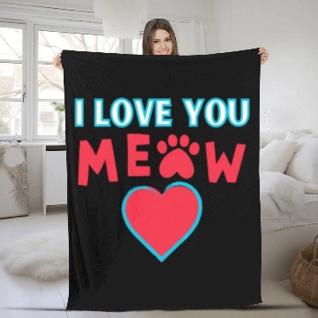 Discover I Love You Meow Cat Owners Fleece Blankets