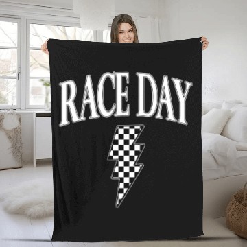 Discover Race Day Checkered Fleece Blankets