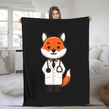 Discover Doctor Orange Fox Fleece Blankets