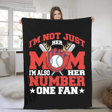 Discover I'm Not Just Her Mom I'm Also Her Number One Fan 2 Fleece Blankets