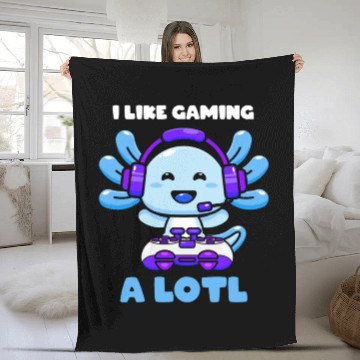 Discover Gaming, Axolotl, Gaming, Video Game, Unicorn Gamer Fleece Blankets