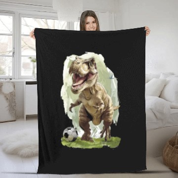 Discover Soccer Ball Trex Dinosaur T-Rex Fleece Blankets