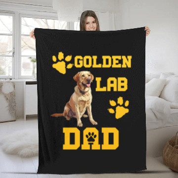 Discover Golden Labrador GOLDEN LAB DAD Dog Owners Fleece Blankets