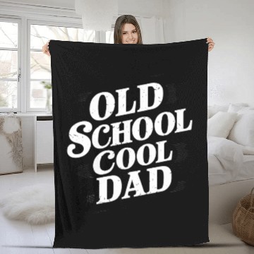 Discover Old School Cool Dad Unique Style Fleece Blankets