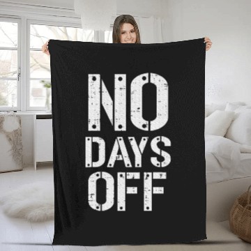 Discover Gym Workout No Days Off Fitness Training Motivate Fleece Blankets