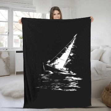 Discover Sailing Graphic Fleece Blankets