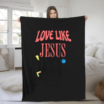 Discover Love Like Jesus Modern Jesus Face Fleece Blankets