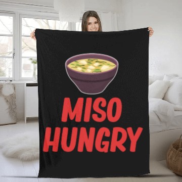 Discover Miso Hungry Miso Puns Asian Chinese Cuisine Fleece Blankets